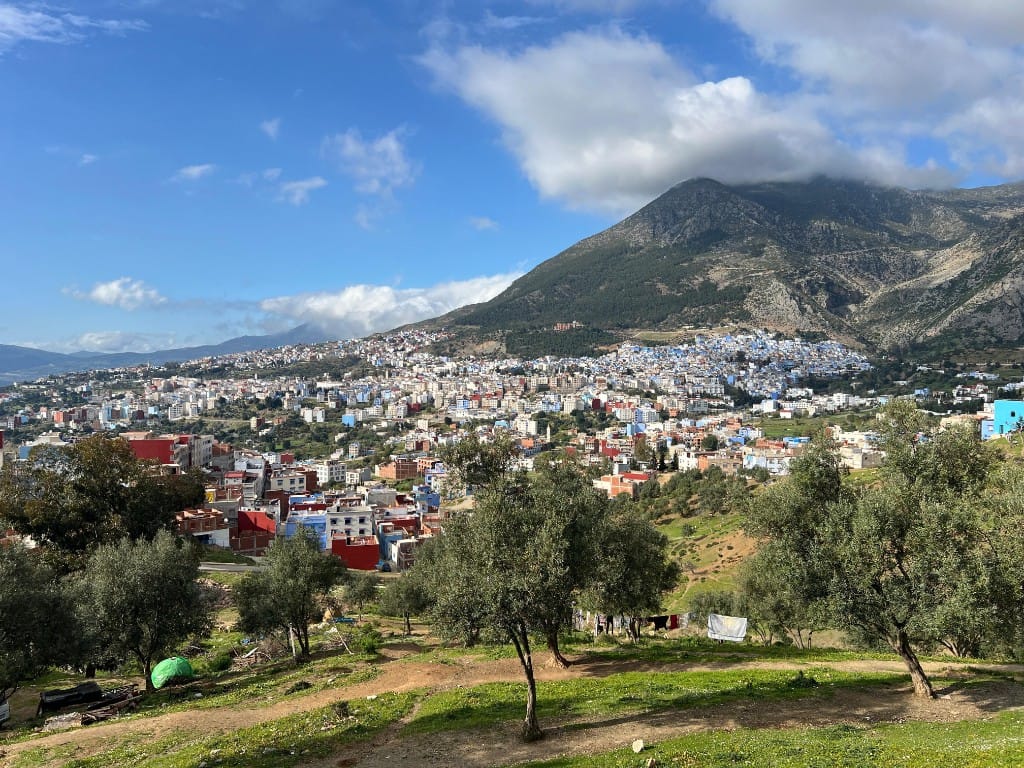 Panoramic mountain view of Chefchaouen