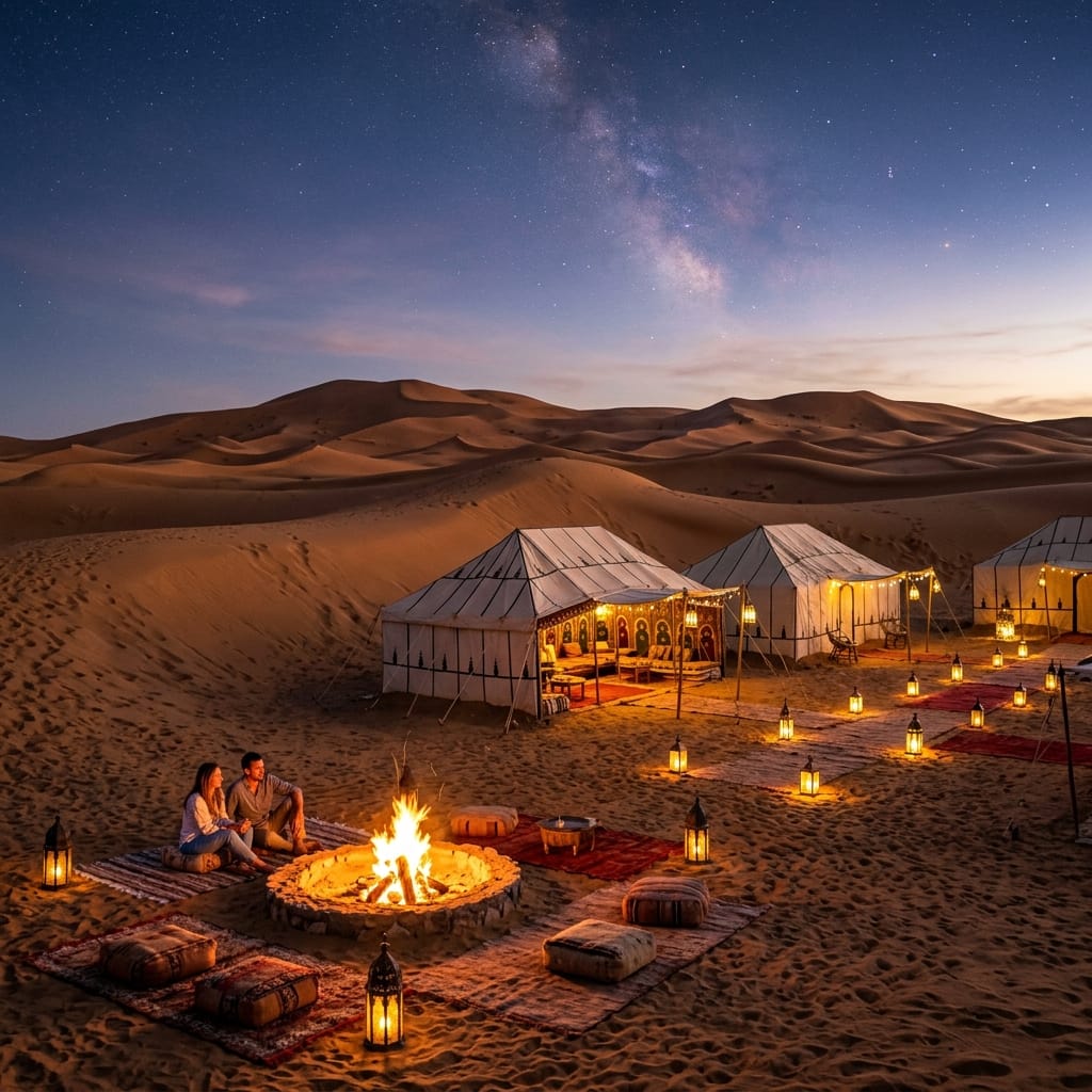 Desert Camp at Night